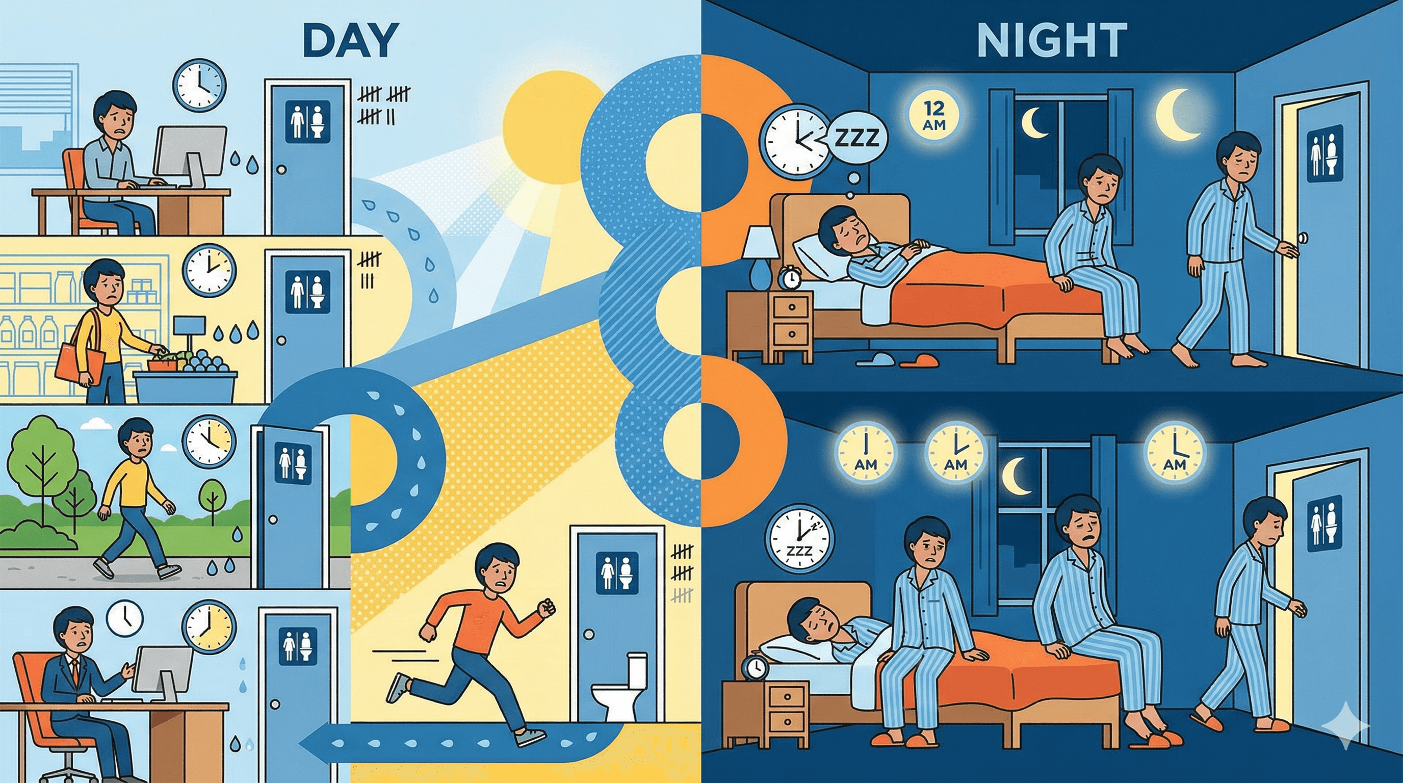 Ilustración de Necesidad Frecuente de Orinar